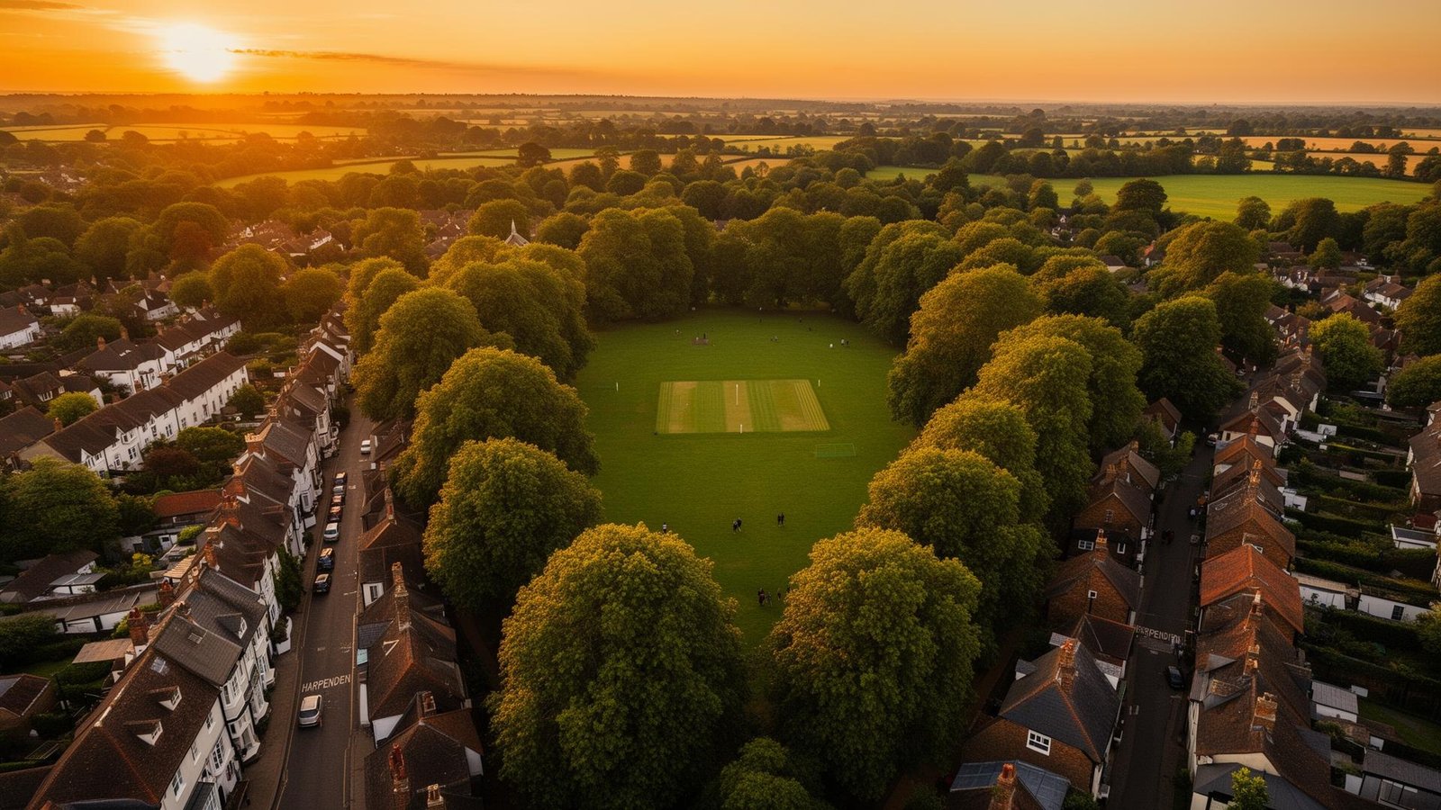 Aerial coverage in Harpenden